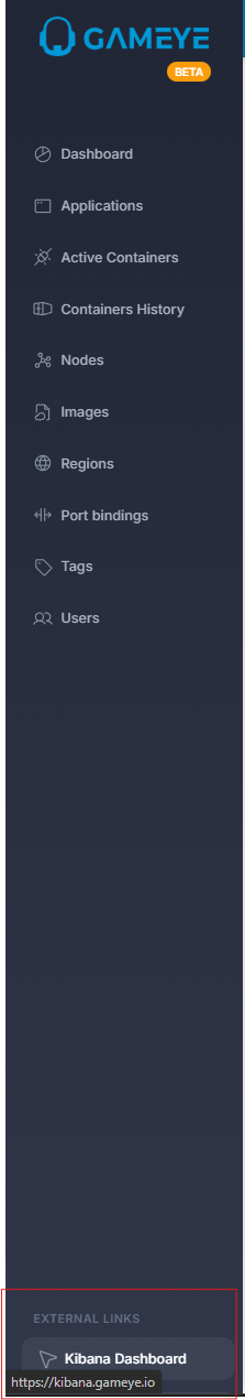 External Links navigation panel